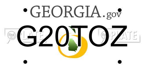 G20TOZ Georgia License Plate