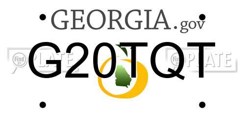 G20TQT Georgia License Plate