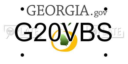 G20VBS Georgia License Plate