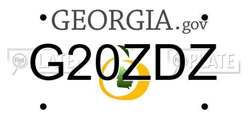 G20ZDZ Georgia License Plate