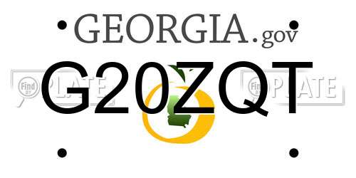 G20ZQT Georgia License Plate