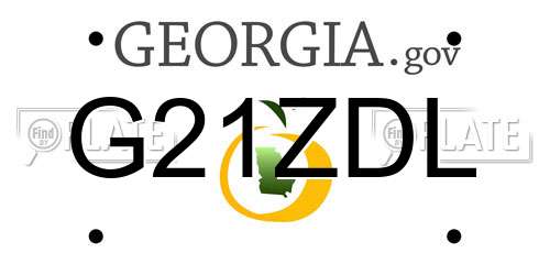 G21ZDL Georgia License Plate
