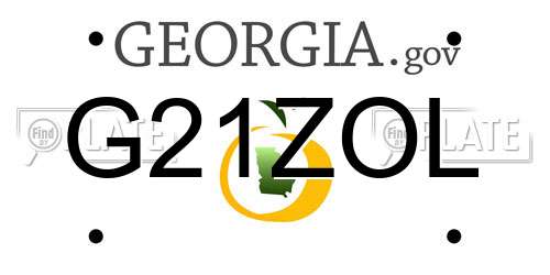 G21ZOL Georgia License Plate