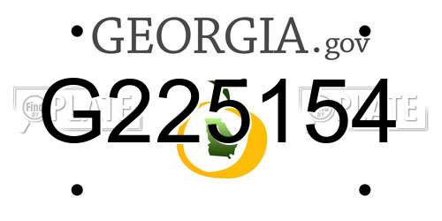 G225154 Georgia License Plate