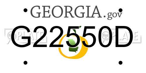 G22550D Georgia License Plate