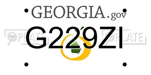G229ZI Georgia License Plate