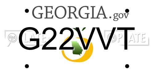 G22VVT Georgia License Plate