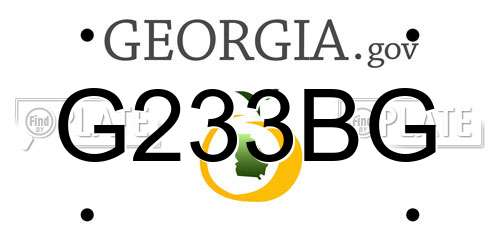 G233BG Georgia License Plate
