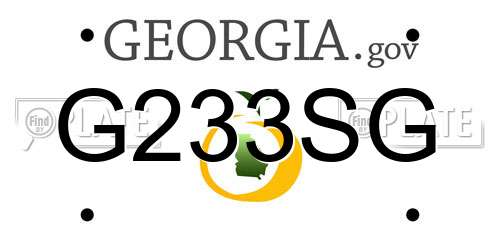 G233SG Georgia License Plate