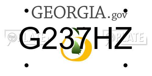 G237HZ Georgia License Plate