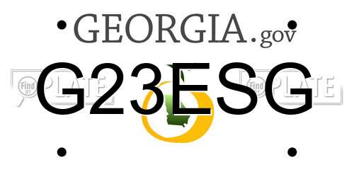 G23ESG Georgia License Plate