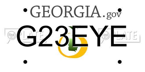 G23EYE Georgia License Plate