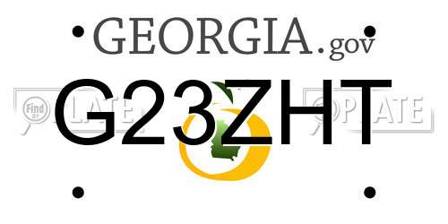 G23ZHT Georgia License Plate