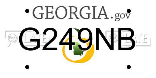 G249NB Georgia License Plate