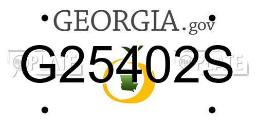 G25402S Georgia License Plate