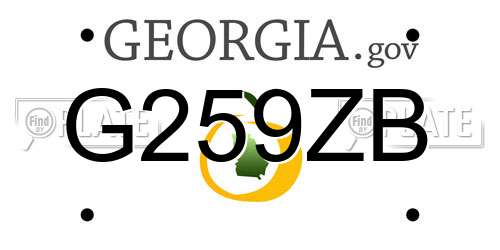 G259ZB Georgia License Plate