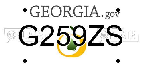 G259ZS Georgia License Plate