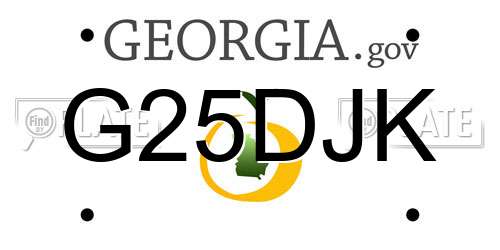 G25DJK Georgia License Plate