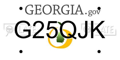 G25QJK Georgia License Plate