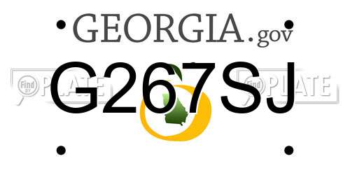 G267SJ Georgia License Plate