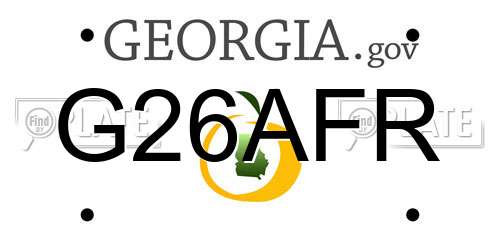 G26AFR Georgia License Plate