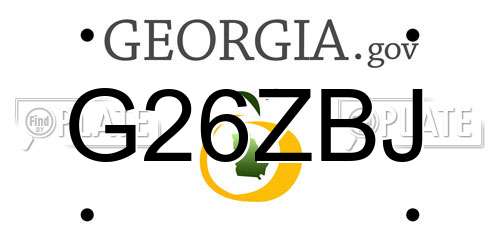 G26ZBJ Georgia License Plate