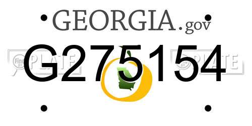 G275154 Georgia License Plate