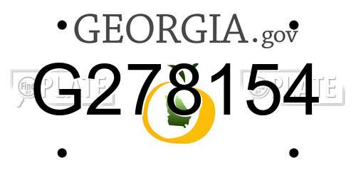G278154 Georgia License Plate