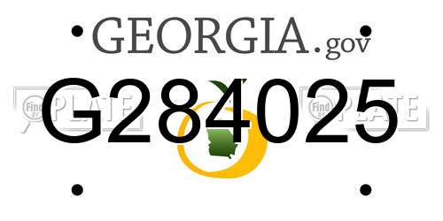 G284025 Georgia License Plate