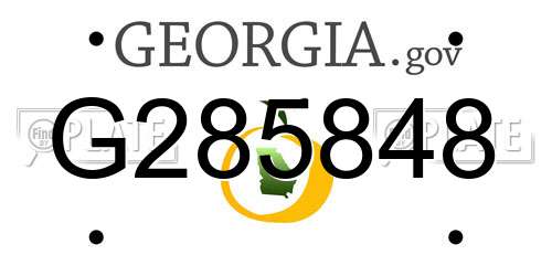G285848 Georgia License Plate