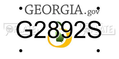 G2892S Georgia License Plate