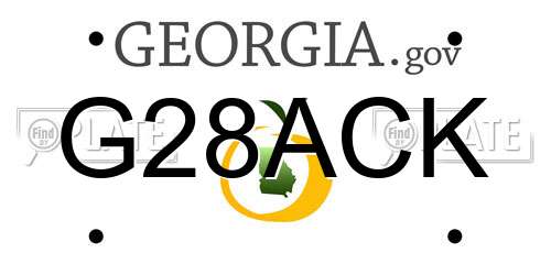 G28ACK Georgia License Plate
