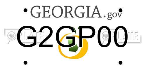 G2GP00 Georgia License Plate