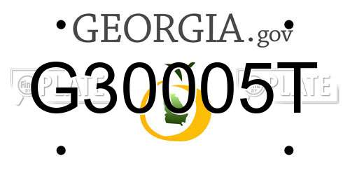 G30005T Georgia License Plate
