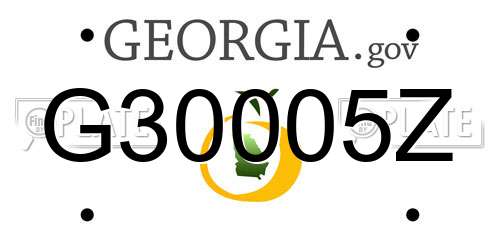 G30005Z Georgia License Plate