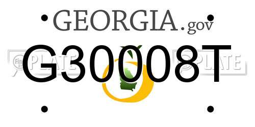 G30008T Georgia License Plate