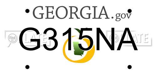 G315NA Georgia License Plate
