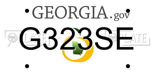 G323SE Georgia License Plate