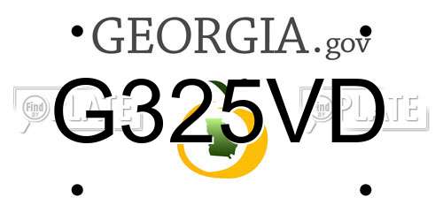 G325VD Georgia License Plate