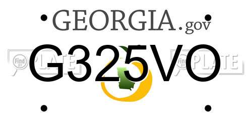 G325VO Georgia License Plate