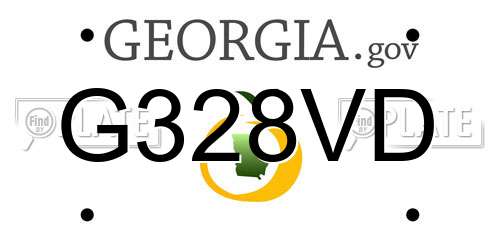 G328VD Georgia License Plate