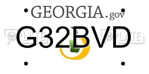 G32BVD Georgia License Plate