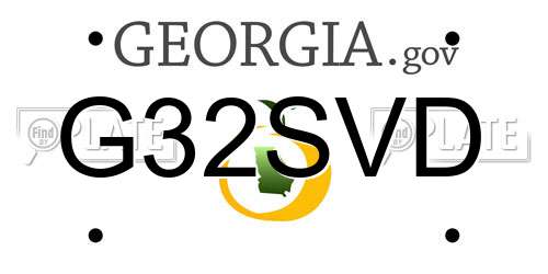 G32SVD Georgia License Plate