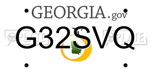 G32SVQ Georgia License Plate