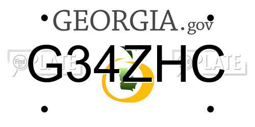 G34ZHC Georgia License Plate