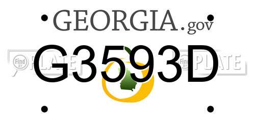 G3593D Georgia License Plate