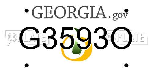 G3593O Georgia License Plate