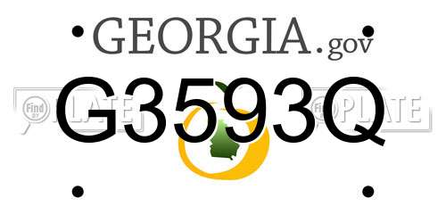 G3593Q Georgia License Plate