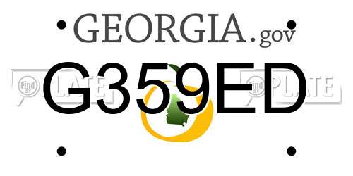 G359ED Georgia License Plate
