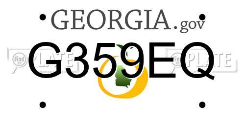 G359EQ Georgia License Plate